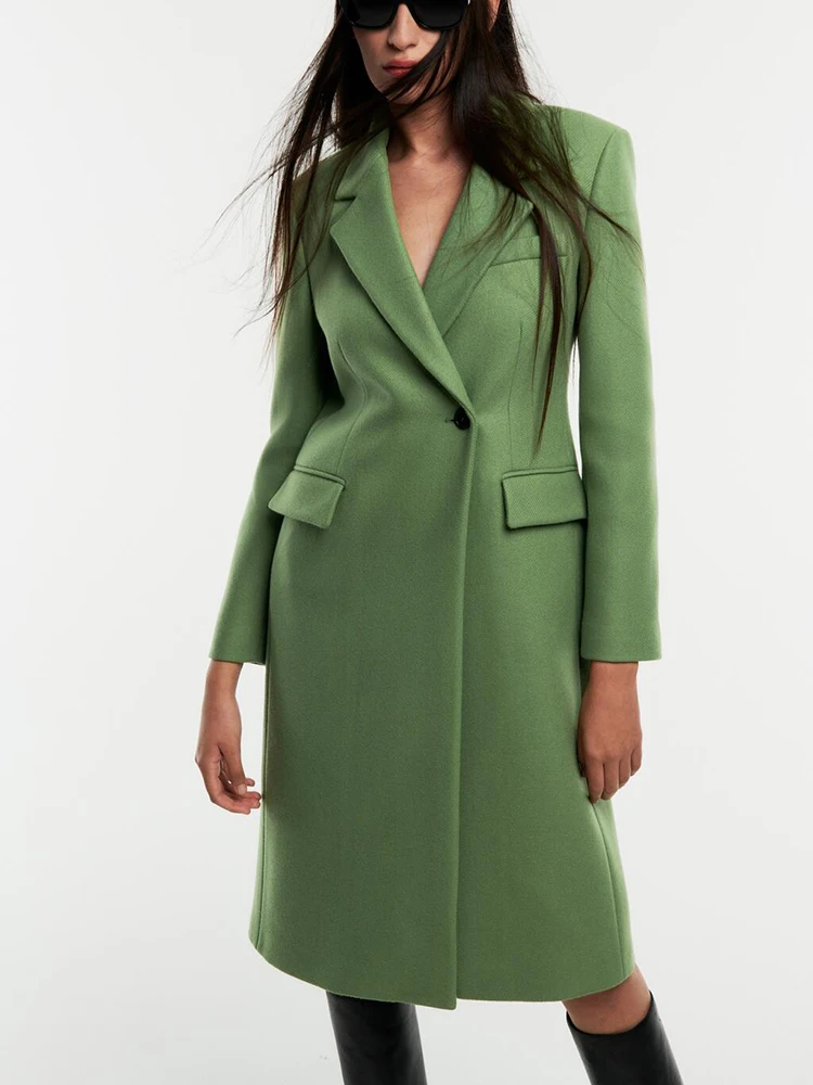 

KBAT 2022 Осенняя длинная куртка большого размера пальто элегантный воротник с лацканами Офисная Женская верхняя одежда шикарная на пуговицах ...