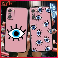 lucky eye blue evil eye phone case for xiaomi mi 11 lite pro ultra 10s 9 8 mix 4 fold 10t 5g black cover silicone back prett