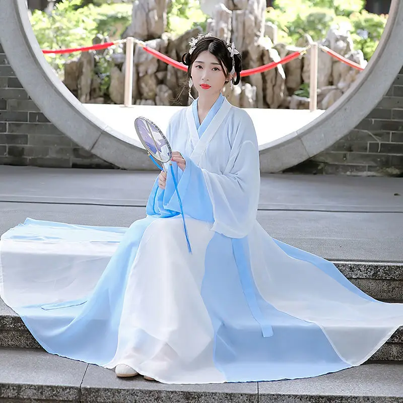 Платье ханьфу для китайских народных танцев, комплект из 3 предметов, женское ретро платье принцессы династии Тан, карнавальный костюм, стар... от AliExpress RU&CIS NEW