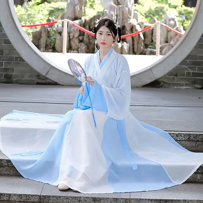 Chinese Folk Dance Hanfu Dress 3 Piece Sets Women Retro Tang Dynasty Princess Cosplay Ancient Traditional Stage Wear Fairy |