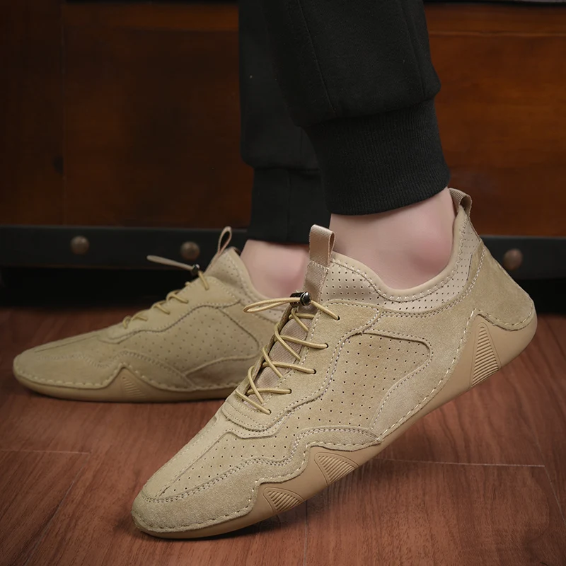 Мужская повседневная обувь Уличная модная мужская Мужские лоферы из натуральной