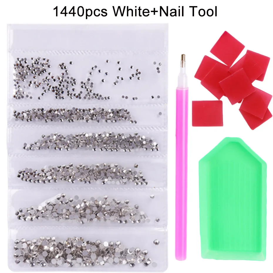 01-Mud Pen Holder 1440 шт голографическое искусство ногтей Стразы SS3-SS10 смешанные размеры плоское с оборота стекло белое AB пламя Кристалл Камень Дизайн ногтей украшения JI880 - Цвет: 01-Mud Pen Holder