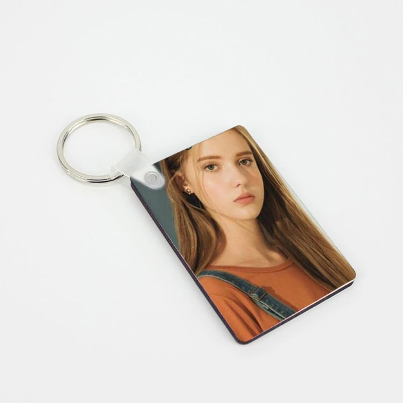 

12Pc DIY Sublimation Wooden Hard Board Key Rings Double Printable White Blank MDF Key Chain Heat Transfer Jewelry Making P15C