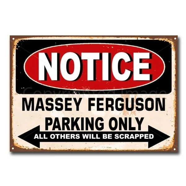 Уведомления трактора messy Ferguson парковка только Винтаж Ретро жестяной знак