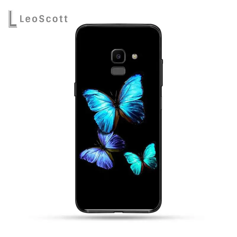 

Cute butterfly blue Phone Case For Samsung Galaxy J2 J4 J5 J6 J7 J8 2016 2017 2018 Prime Pro plus Neo duo