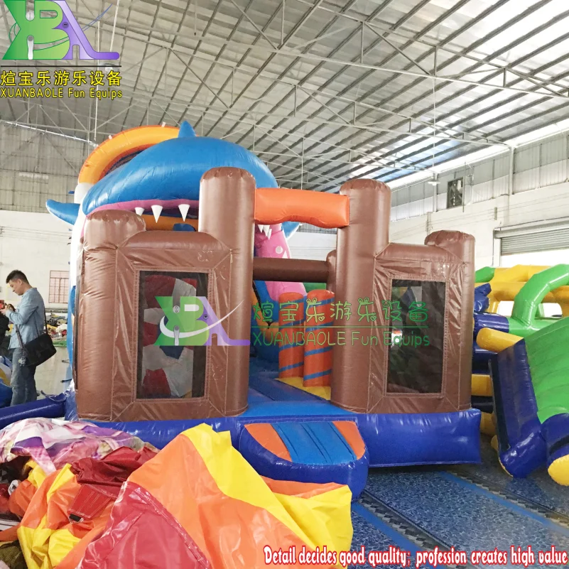 Новый Привлекательный надувной батут в виде акулы воздушный для вечерние аренду