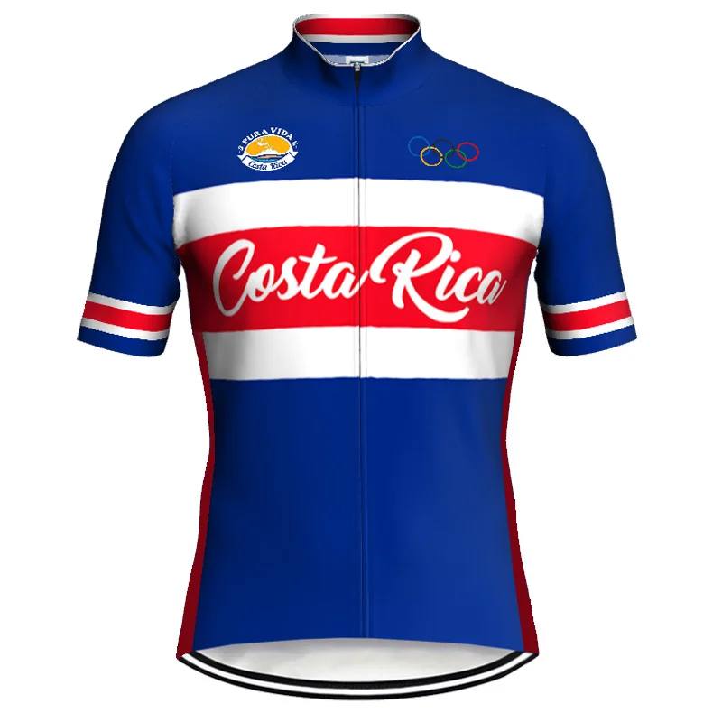 

Costa Rica Styles Pro Outdoors Cycling Jersey Bicycle MTB Wear Jacket Breathable Short Shirt PolyesterFull zipper Bike Sport Top