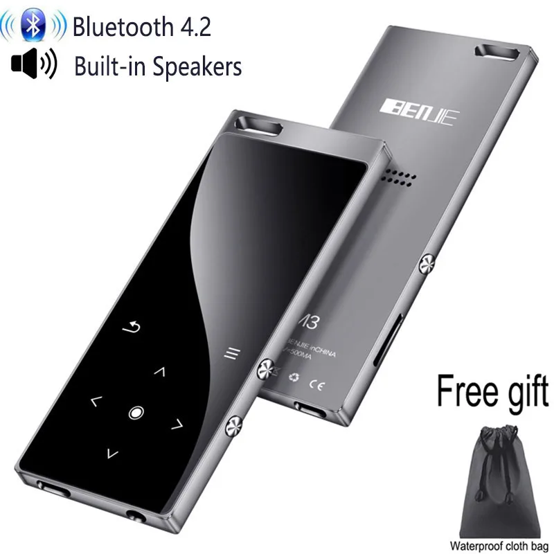Bluetooth4.2 MP4 плеер с Динамик 16 GB MP3 без потерь Звук Видео плеер Поддержка FM, Регистраторы, электронная книга, SD карты до 128 ГБ