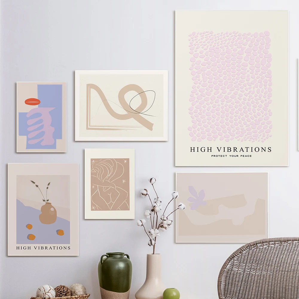

Modern Abstract Color Block Art Print Pink Purple Pastel Poster Canvas Painting Wall Nordic Print Midcentury Home Decor Picture