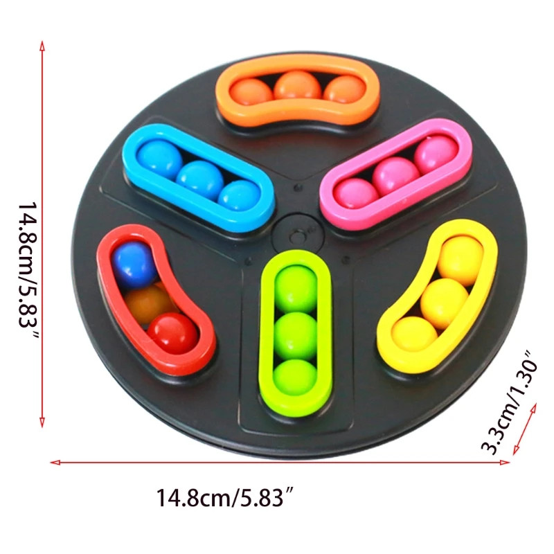 

Stress Relief Turntable Color Magic Bean, Anger Venting Creative Sensory Decompression Toy with Rotating Small Beads