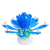 art musical candle lotus flower happy birthday party rotating lights 814 candles lamp decor supplies stock