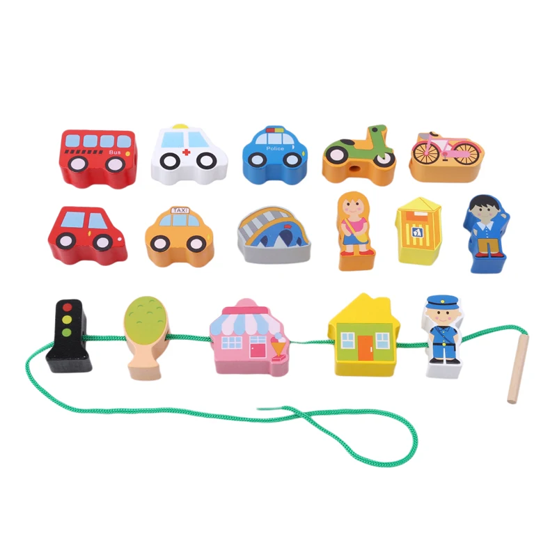 

New Baby Kids Wooden Toys Cartoon Wooden Assembling Kids Children Classic Blocks Educational Learning Children Toys Set