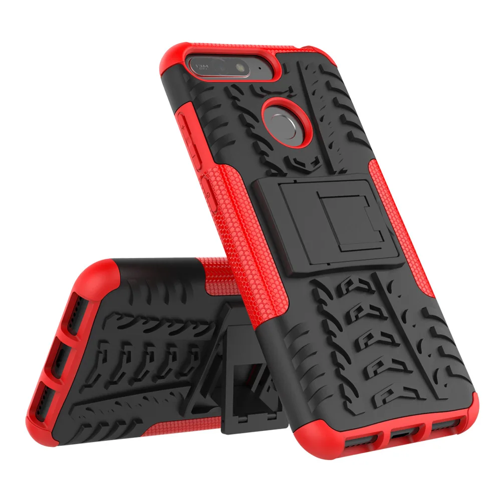red armor case Чехол honor 7C чехол на honor 7C AUM-L41 Прочный силиконовый бампер ударопрочный доспехи противоударный жесткий накладка чехол для huawei honor 7C 7 C - Цвет: red armor case