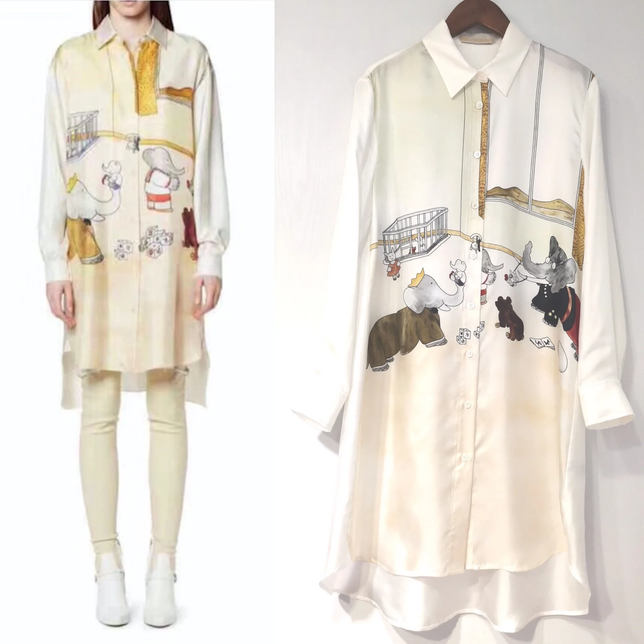 2020 Весенняя женская одежда новое модное белое платье с принтом длинная