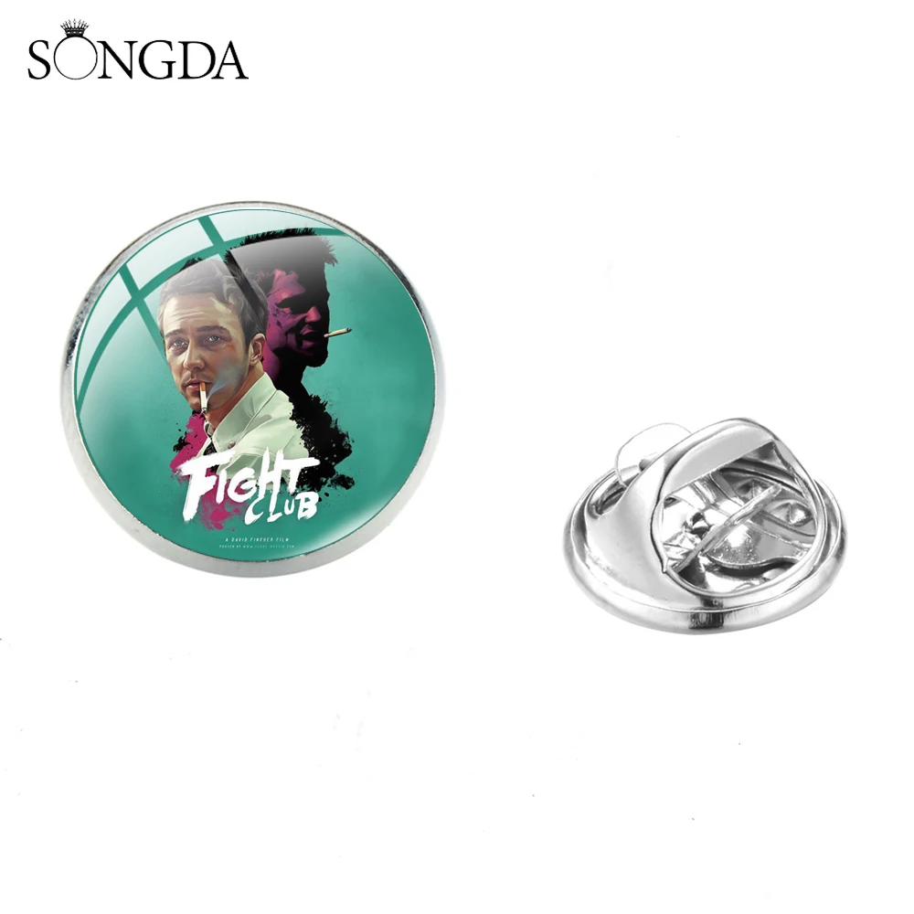 Брошь в виде постера фильма Бойцовский клуб булавки Брэд Питт Эдвард Нортон