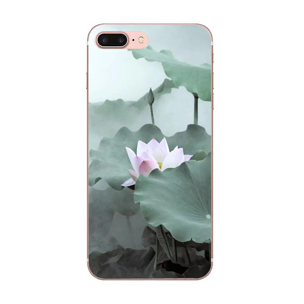 Прозрачный мягкий чехол-сумка Beauty Lotus для Huawei Honor Mate 7 7A 8 9 10 20 V8 V9 V10 V30 P40 G Lite Play Mini Pro P