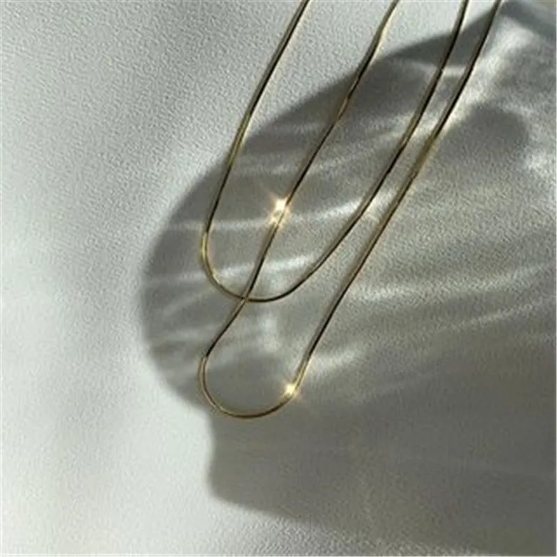 

New Fashion Women Snake Chain Necklace Minimalist Round Neck Chain Elegant Jewelry Chocker Necklace Party Gifts Accessories