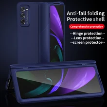 Hinge Coverage Protection Phone Case with Front Screen Film Protector Armor Protective Slim Cover for Samsung Galaxy Z Fold 2 5G