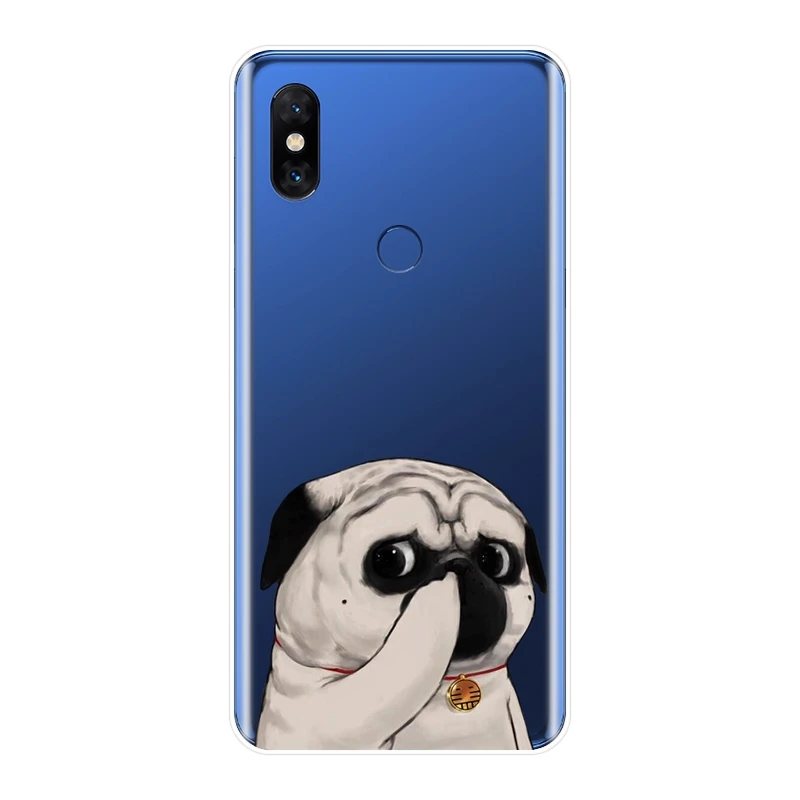 Задняя крышка для Xiaomi Mi Max Note 1 2 3 Мопс Собака Кот Забавный Хаски кавайный милый