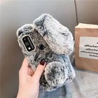 Милый пушистый чехол с кроликом для Huawei P30 lite P8 P9 P10 honor 9X lite Play 3 View 10 20 30 Pro Y6 2019 Y7 Y5 2018, плюшевый Меховой чехол
