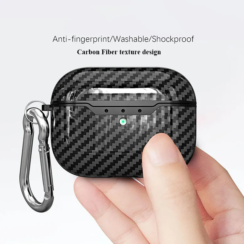 For Apple AirPods Pro Case Carbon Fiber TPU Case For AirPods 2 1 Wireless Earphone Case Cover For AirPods  AirPod Air Pods coque
