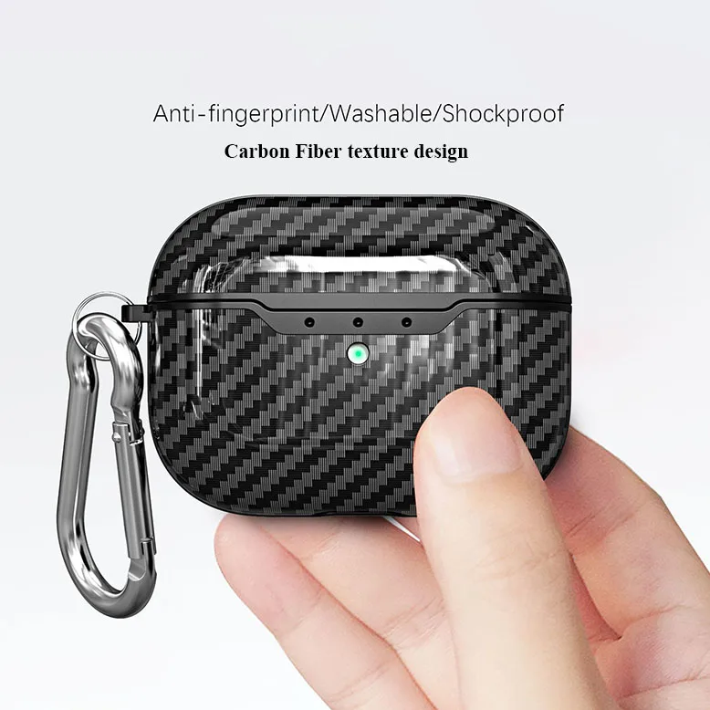 Чехол из углеродного волокна для Apple AirPods Pro Жесткий 2 1 3 чехол беспроводных