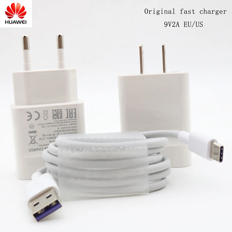 Original Huawei EU/US Fast Charger Quick Charge adapter usb type c cable for Honor 9 nova 2 3 3e 4 5e p20 lite P9 P10 | Мобильные