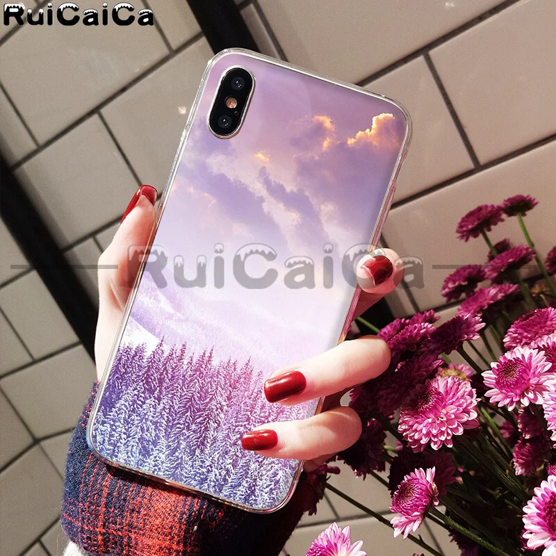 A7 RuiCaiCa зимний Снежный горный Sceneary Мягкий ТПУ чехол для телефона Apple iPhone 8 7 6 6S Plus X XS MAX 5 5S SE XR сотовые телефоны - Цвет: A7