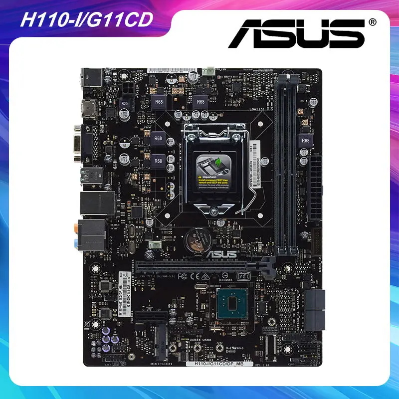 

ASUS H110-I/G11CD/DP_MB Motherboard 1151 Motherboard DDR4 Intel H110 Chipset PCI-E X16 SATA3 USB3.0 ATX Intel Core i3 i5 i7 Cpus