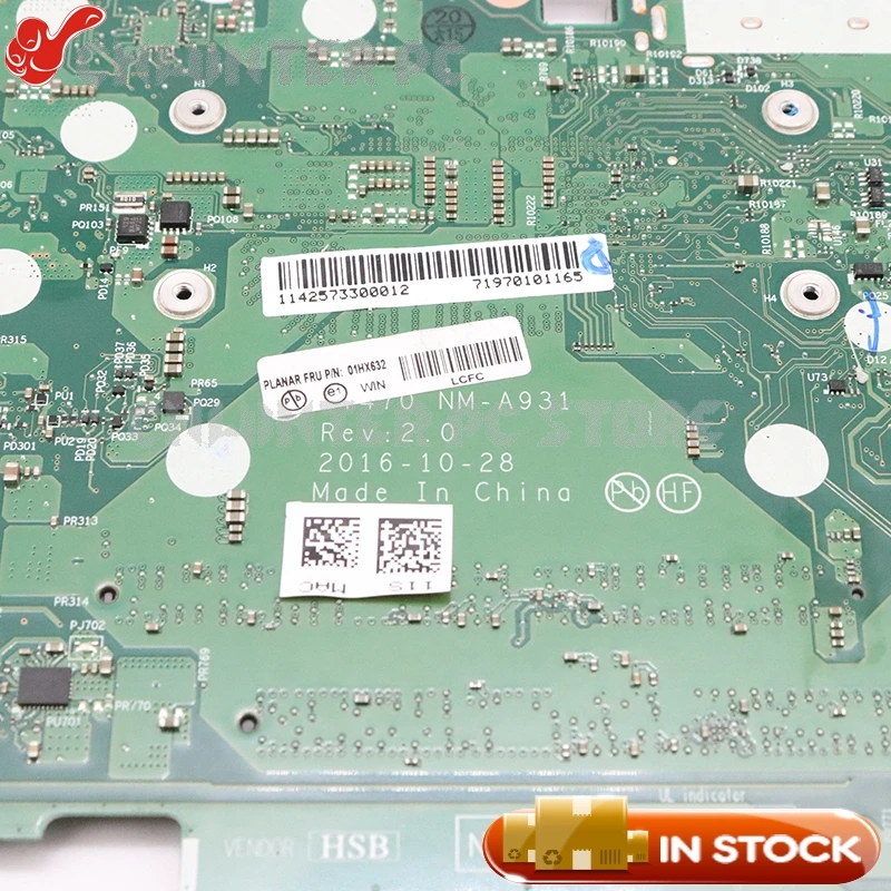 

NOKOTION For Lenovo ThinkPad T470 Laptop Motherboard SR2ZV I7-7500U CPU 01HW531 00UR441 01HW532 00UR442 01HW533 CT470 NM-A931