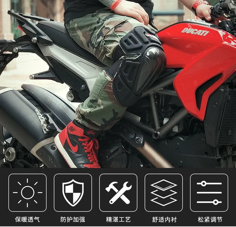 Moto rcycle наколенники из углеродного волокна для гоночных гонок, защитные наколенники для внедорожных гонок, защитные наколенники для мужчин и женщин