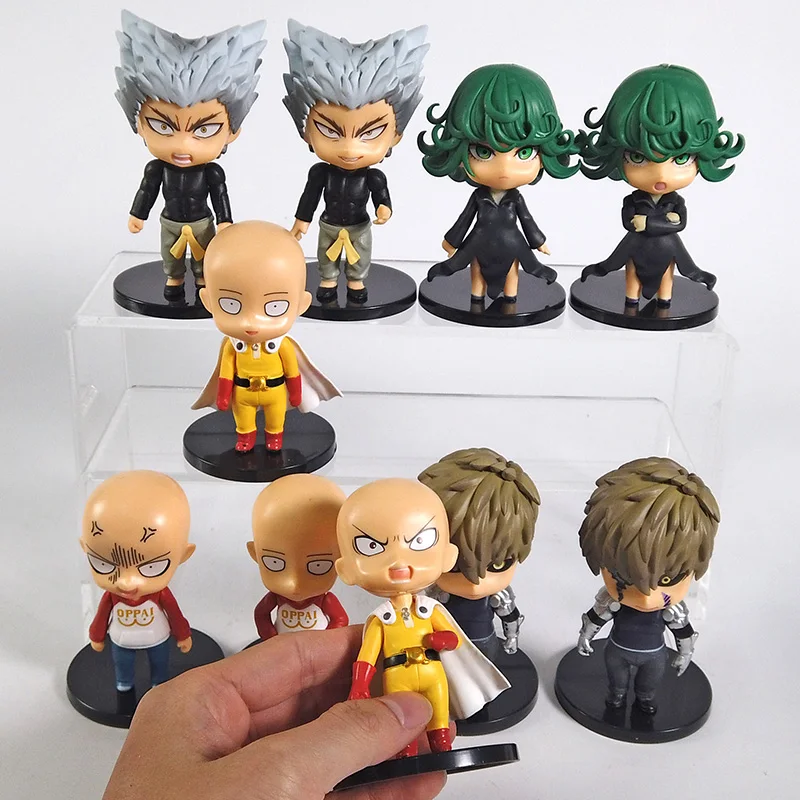 

One Punch Man Saitama Genos Tatsumaki Garou Q Version Figurals Figures Toys Car Decoration Dolls 5pcs/set