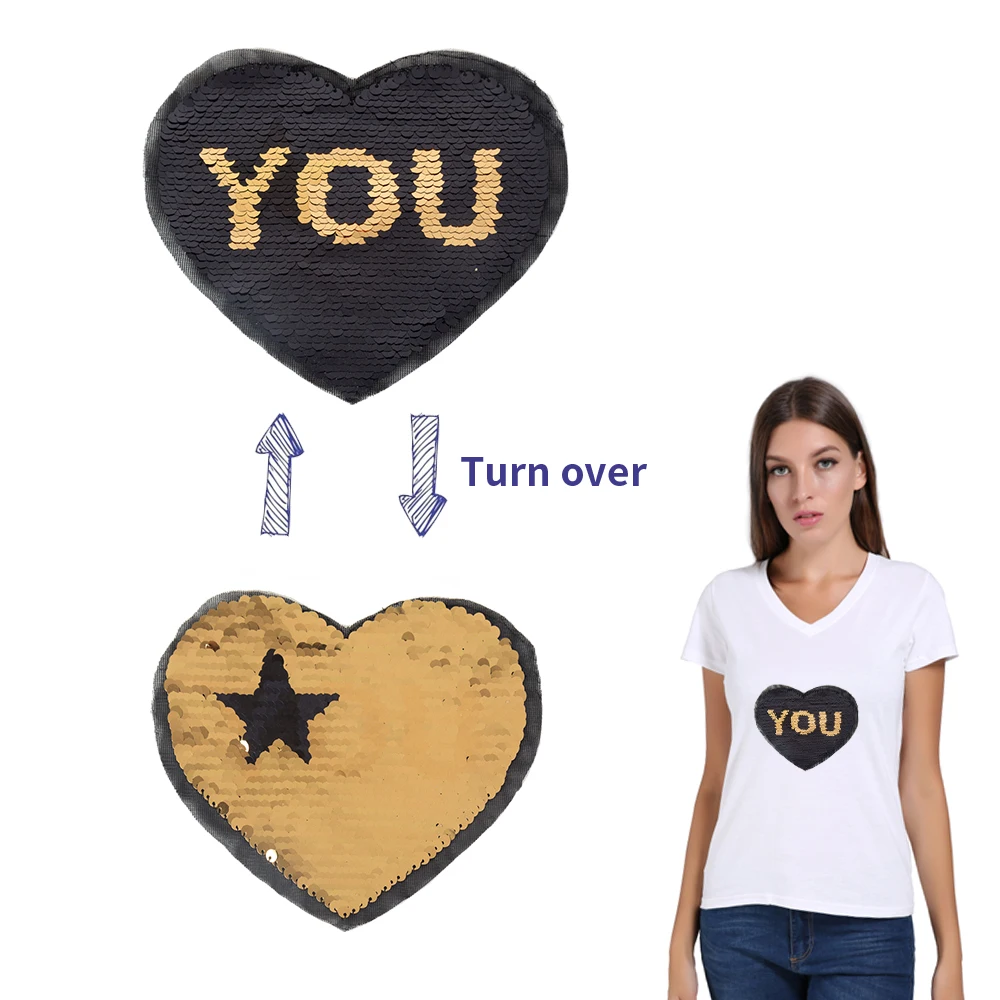 Двусторонние блестящие наклейки XC для одежды Пришивные двусторонние нашивки