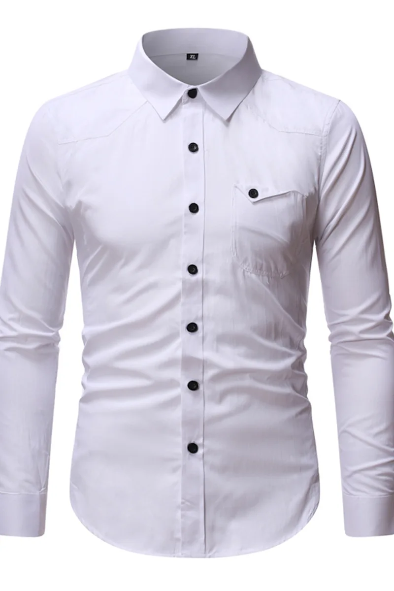 

Men's brand new personalized fashion business casual long sleeve sports work color shirt men shirt men shirt streetwear