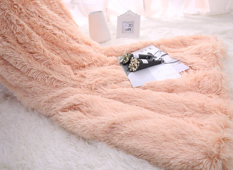 Пушистое плюшевое одеяло PV супермягкое постельные принадлежности пушистое из