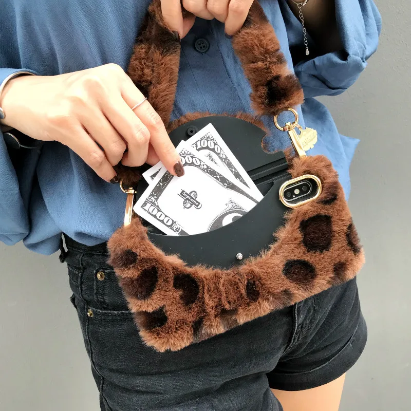 Для iphone XS MAX, теплый чехол, роскошный плюшевый, пушистый, через плечо, на цепочке, сумка для телефона, для iphone 11 pro max, чехол XR X 6 6S 7 8 plus, чехол