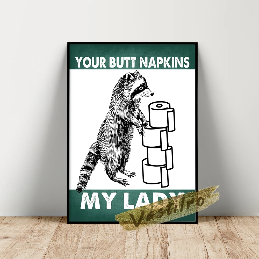 

Cute Animal Illustration Art Prints Toilet Sign Poster Humor Funny Restroom Slogan Wall Picture Lavatory Canvas Painting Decor