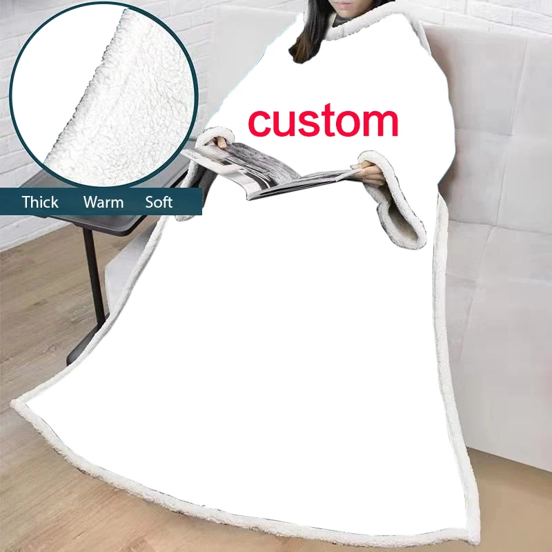 Дропшиппинг 3D Печатный плюшевый подгоняемый рукав одеяло для взрослых и детей