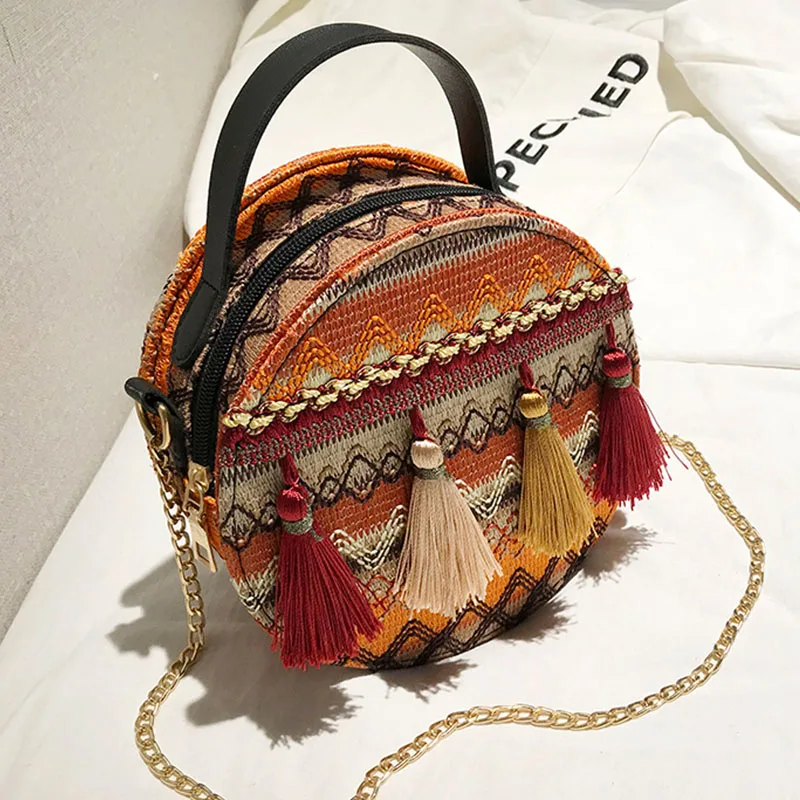 Сумка мессенджер Женская новая волнистая в стиле ретро плетеный соломенный