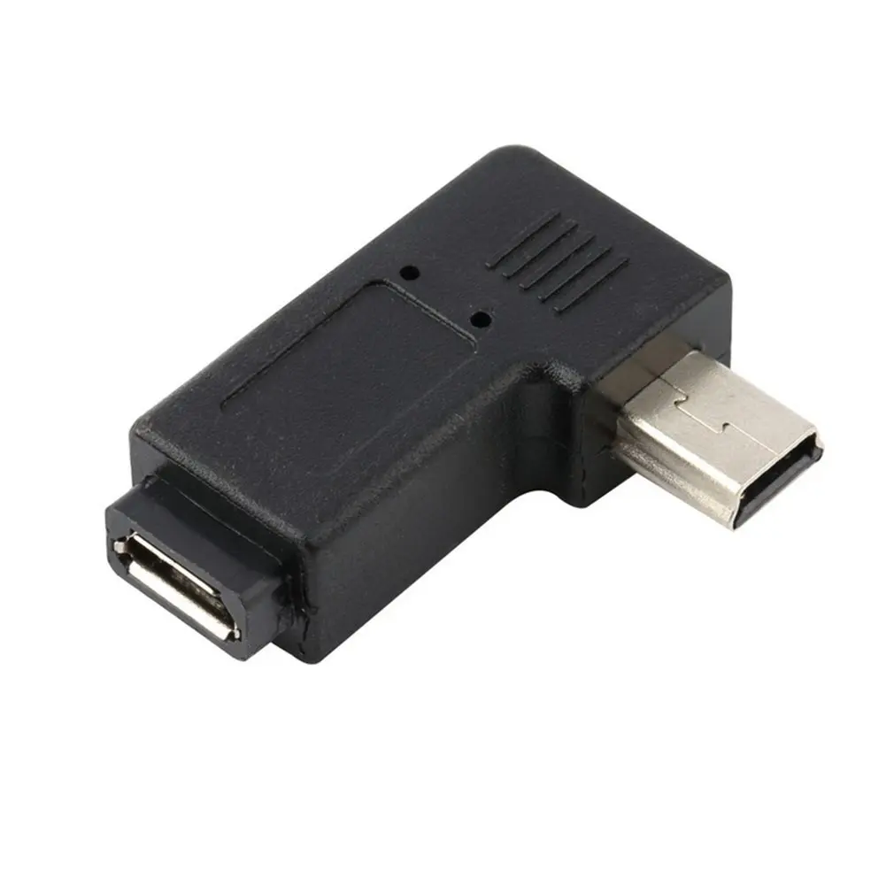 Прямоугольный USB 2 0 Micro 5 Pin Female to Mini Male 90 градусов адаптер конвертер разъемы левый