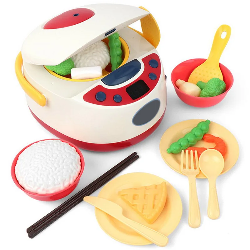 

Kids Kitchen Toys Simulation Electric Rice Cooker Interactive Toy Mini Kitchen Food Pretend Play House Role Playing Girls Toys