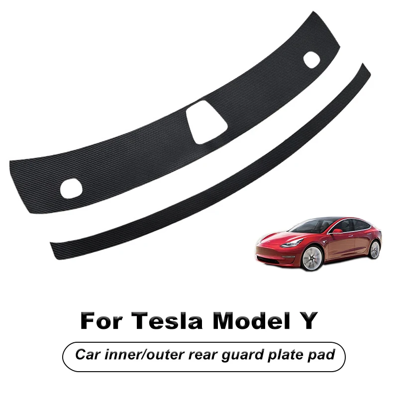 

Car Door Sill Guard Sticker Pad for Tesla Model Y Anti Scratch Carbon Scuff Pedal Guards Cover Door Sill Plate Car Accessories