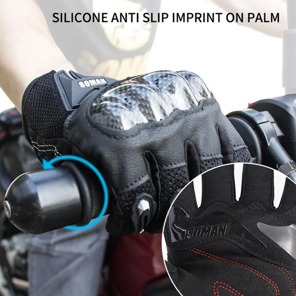 

2Pcs/Pair MG19-B Motorcycle Gloves Comfortable Screen Touch Available Easy to Wear Faux Leather Full Cycling Gloves for Sports