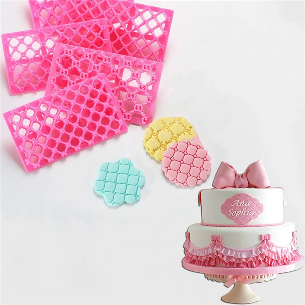 9 шт./упак. торт помадки тиснение Плесень Кружева цветок печенья набор устройство