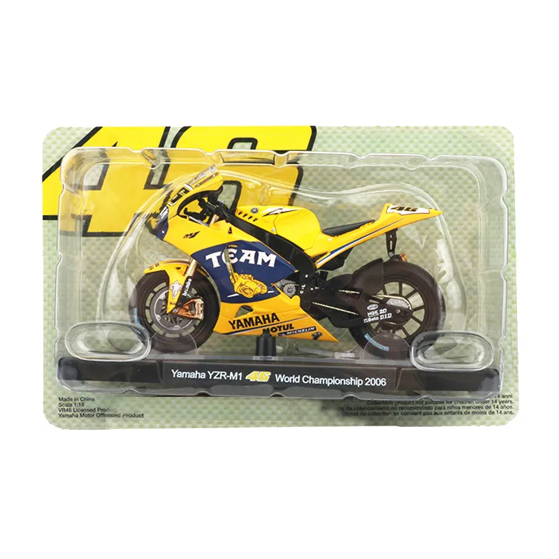Championship 2006 Модель мотоцикла из 1:18 сплава, игрушечный моторный велосипед № 46, Чемпионат мира по мотокроссу, Внедорожный гоночный автомобиль, игрушки для детской коллекции - Цвет: Championship 2006