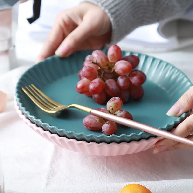 Креативные керамические десертные тарелки в скандинавском стиле для фруктов