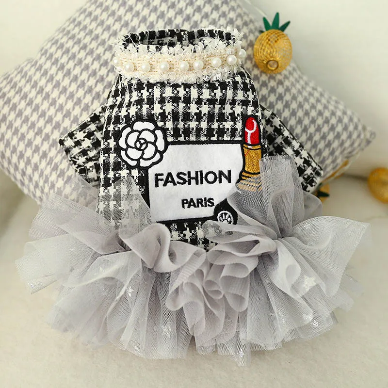 Милое клетчатое зимнее платье принцессы маленький щенок юбка пачка с