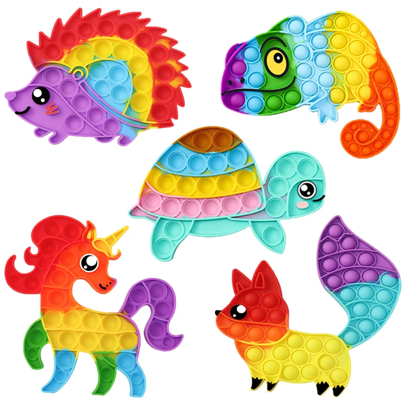 

Pop Kawaii фиджет-игрушки для детей антистресс пузырьковый пакет антистресс простой динозавр подарок с Unicorn Бесплатная доставка