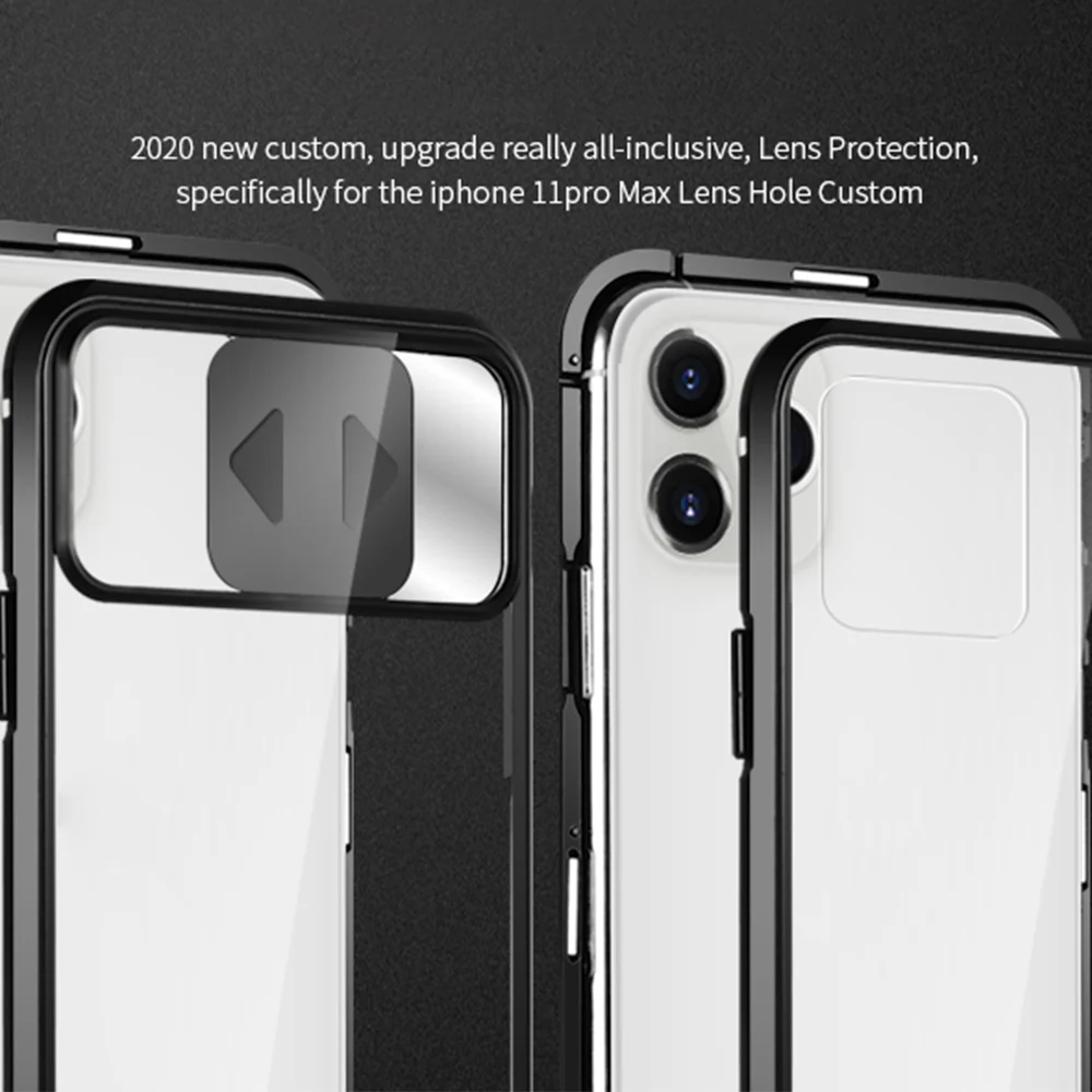 Скользящий чехол для телефона с линзами iphone 11pro max бесшовный двухсторонний