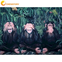 chenistory diy painting by numbers monkeys animal acrylic paint on canvas handpainted crafts oil painting for home decor number
